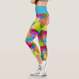 Farbiges Muster aus verklebtem Glas Capri Leggings