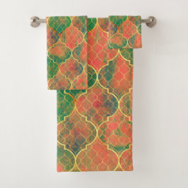 Farbiges Muster Badhandtuch Set