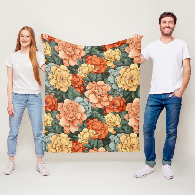 Farbiges Muster der Blume Fleecedecke (Beispiel)