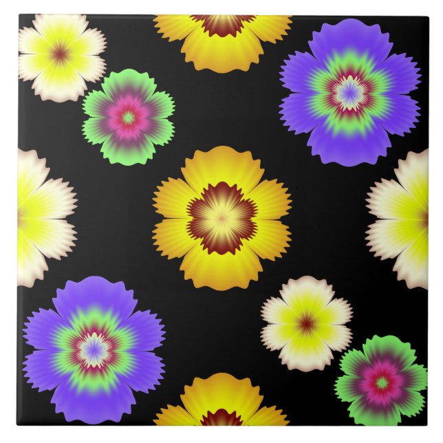 Farbiges Muster der Blume Fliese (Vorderseite)