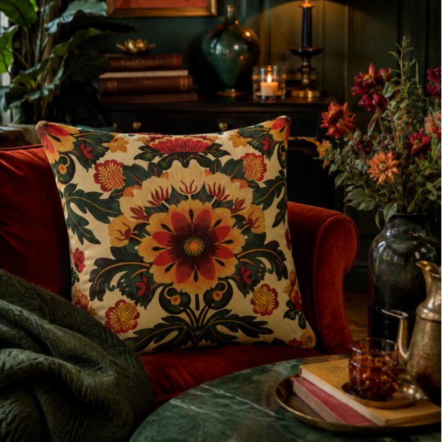 Farbiges Muster der Blume Kissen (Bring warmth, character and timeless floral elegance home.)