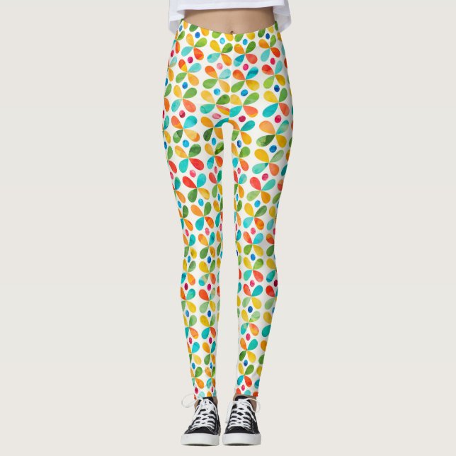 Farbiges Muster der Blume Leggings (Vorderseite)