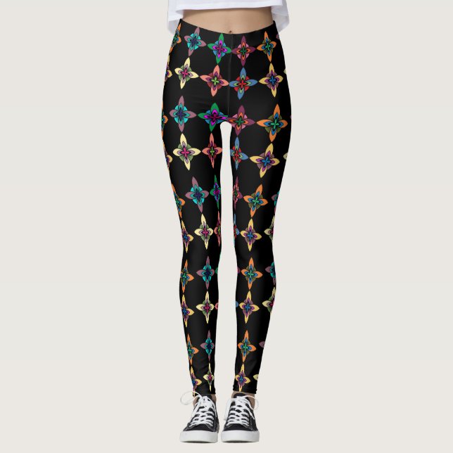 Farbiges Muster der Blume Leggings (Vorderseite)