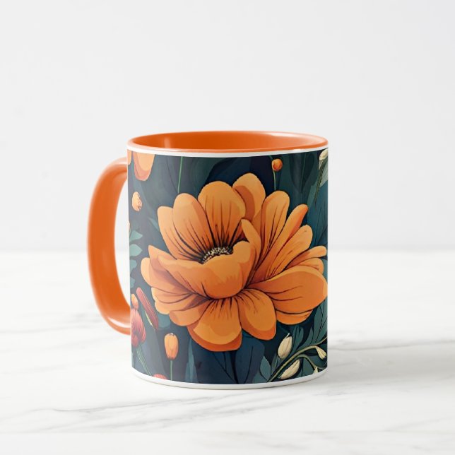 Farbiges Muster der Blume Tasse (Vorderseite Links)