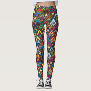 Farbiges Muster der Diamond Geometrie Leggings