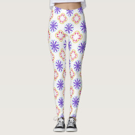 Farbiges Muster der geometrischen Struktur der Flo Leggings