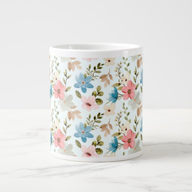 Farbiges Muster der Wildblumen Jumbo-Tasse (Vorderseite)