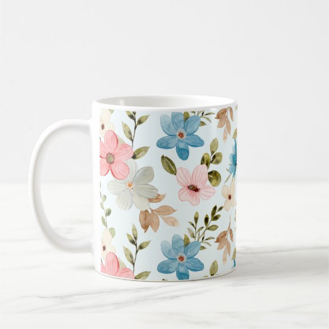 Farbiges Muster der Wildblumen Kaffeetasse (Links)