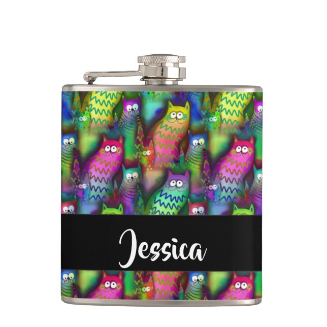 Farbiges Muster Flachmann (Vorderseite)