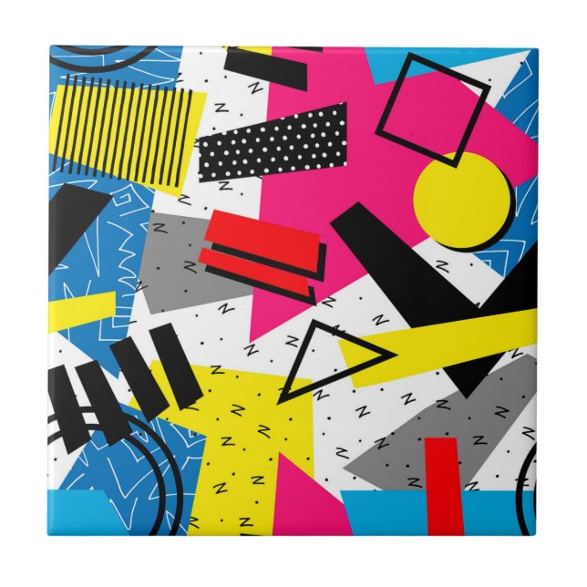 Farbiges Muster für Abstrakte geometrische Achtlin Fliese (Vorderseite)