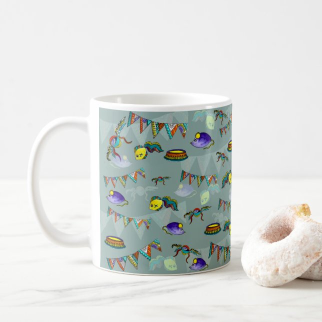 Farbiges Muster für Katzen Kaffeetasse (Mit Donut)
