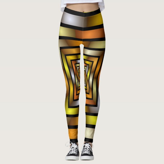 Farbiges Muster für leuchtendes Fraktal Leggings (Vorderseite)