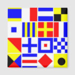 Farbiges Muster für Signale Magnet<br><div class="desc">Farbenfrohe Nautical Signal Flags Ein buntes Muster von nautischen Signalflaggen. 2013 ©FantabulousPatterns Alle Rechte vorbehalten</div>