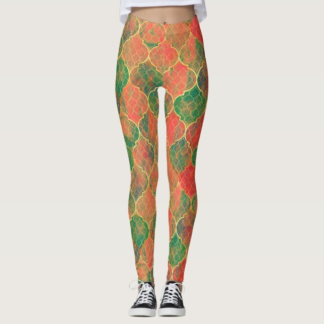Farbiges Muster Leggings (Vorderseite)