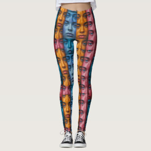 Farbiges Muster Leggings
