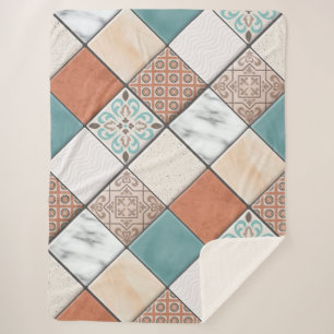 Farbiges Muster moderner geometrischer Fliesen Sherpadecke