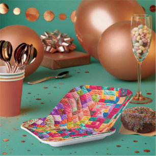 Farbiges Muster Pappteller