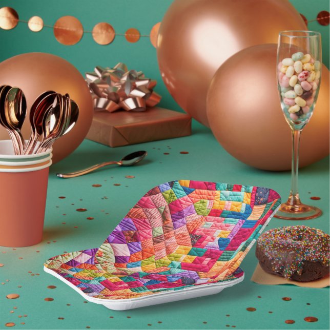 Farbiges Muster Pappteller (Multi)