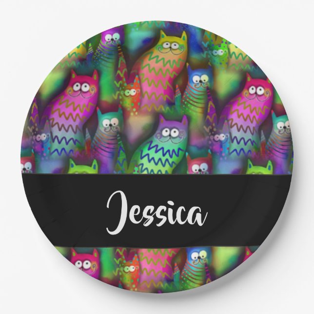 Farbiges Muster Pappteller (Vorderseite)