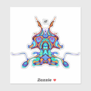 Farbiges Muster (pareidolia) - Paragei v1 Aufkleber