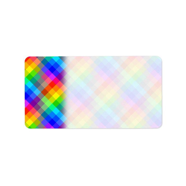 Farbiges Muster. Regenbogenfarben. Adressaufkleber (Vorne)