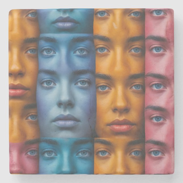 Farbiges Muster Steinuntersetzer (Vorderseite)