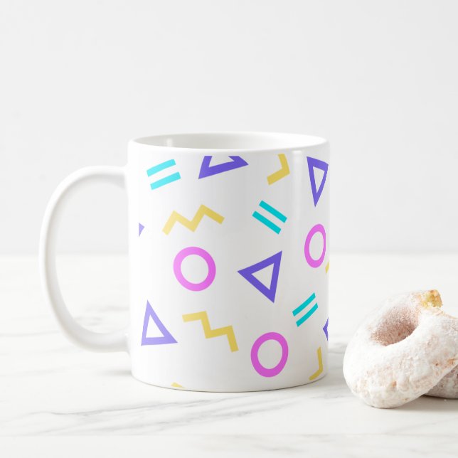 Farbiges Muster von Funky Geometric Kaffeetasse (Mit Donut)