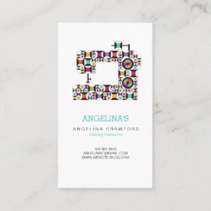 Farbiges Nähmaschinenmuster Visitenkarte