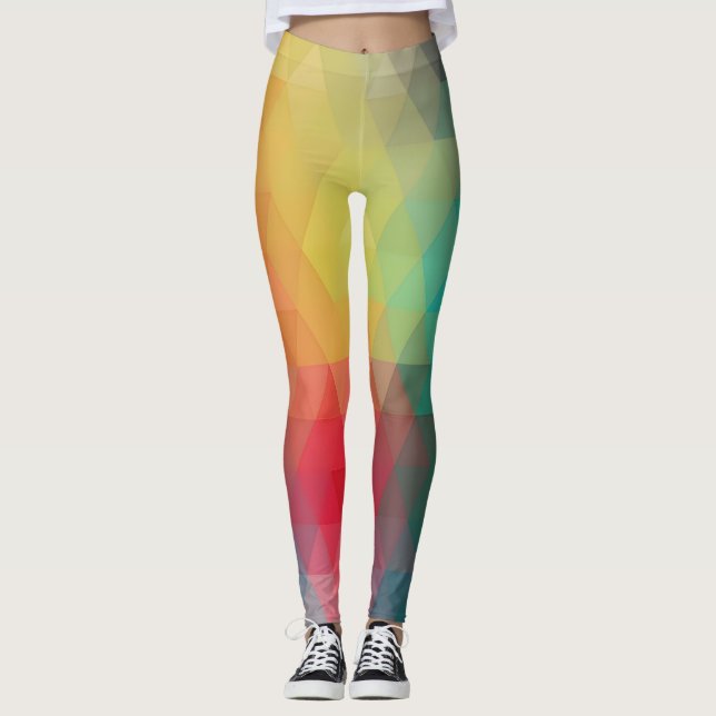 Farbiges Neon-Glas-Muster Leggings (Vorderseite)