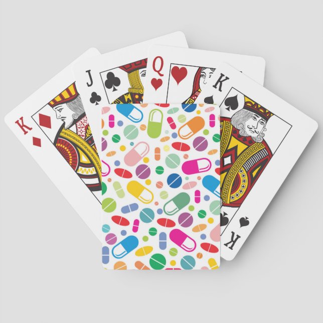 Farbiges Neondrogenmuster Spielkarten (Rückseite)