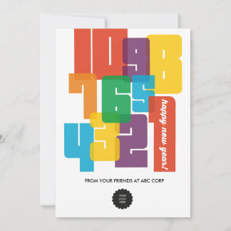 Farbiges neues Jahr Feiertagskarte