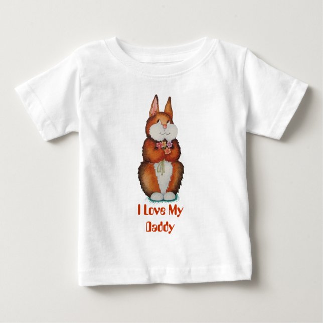 farbiges, niedlich-braunes Hasen Baby T-shirt (Vorderseite)