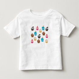 Farbiges Niedliches Cupcakes-Muster Kleinkind T-shirt