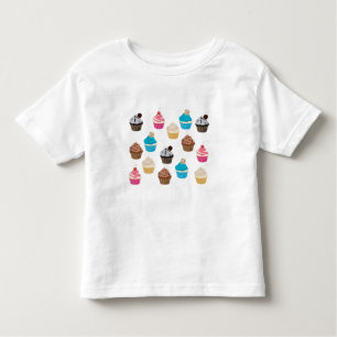 Farbiges Niedliches Cupcakes-Muster Kleinkind T-shirt