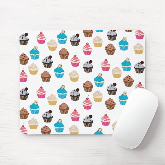 Farbiges Niedliches Cupcakes-Muster Mousepad (Mit Mouse)