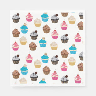 Farbiges Niedliches Cupcakes-Muster Serviette