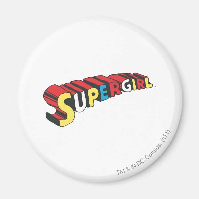 Farbiges Obergirl-Logo Magnet (Vorne)