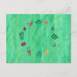 Farbiges Obst und Gemüse Postkarten