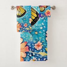 Farbiges Octopus View Design Badhandtuch Set