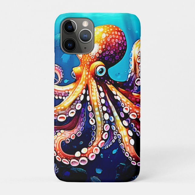 Farbiges Octopus View Design Case-Mate iPhone Hülle (Rückseite)
