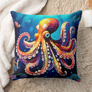 Farbiges Octopus View Design Kissen
