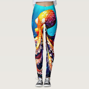 Farbiges Octopus View Design Leggings