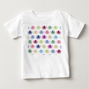 Farbiges Oktopus-Muster Baby T-shirt