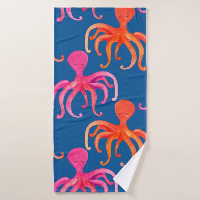 Farbiges Oktopus-nahtloses Muster Badehandtuch (Badehandtuch)