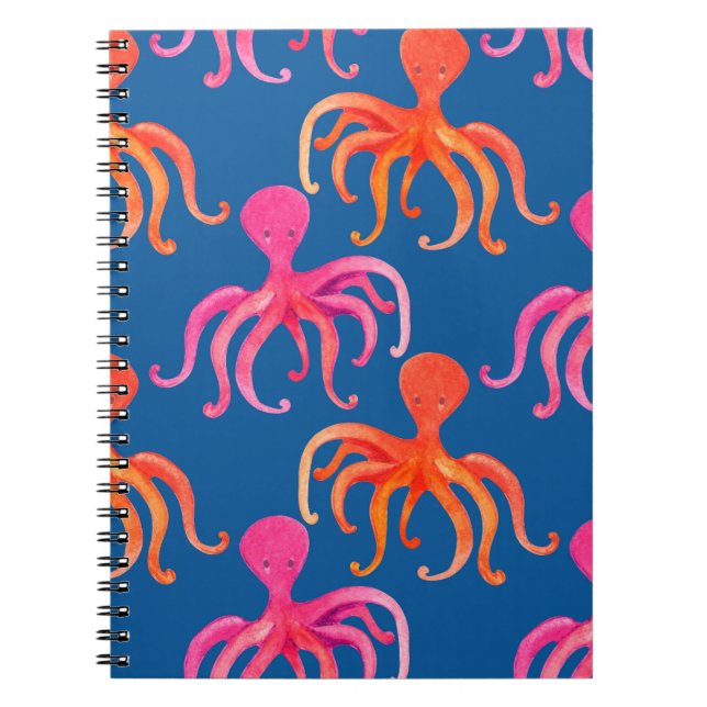Farbiges Oktopus-nahtloses Muster Notizblock (Vorderseite)