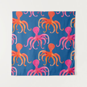 Farbiges Oktopus-nahtloses Muster Wandteppich