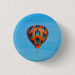 Farbiges Orange Hot Air Ballon Foto Button