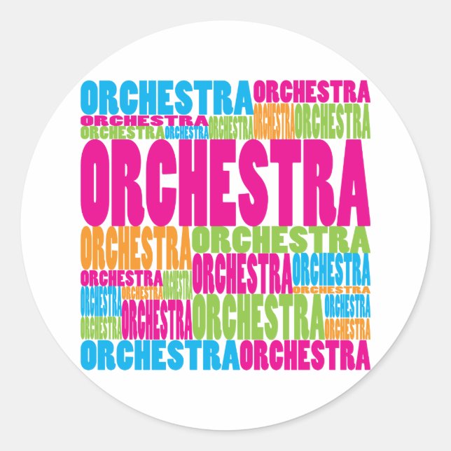 Farbiges Orchester Runder Aufkleber (Vorderseite)