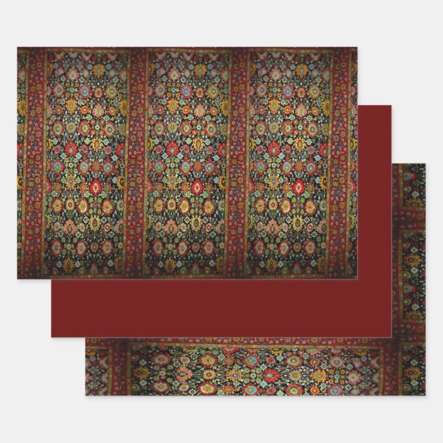 Farbiges orientalisches Rug-Design Geschenkpapier Set (Set)