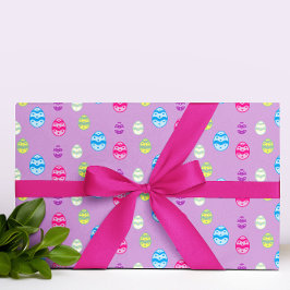 Farbiges Ostereier Muster Geschenkpapier Set